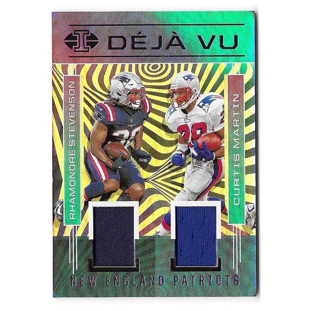 2021 Panini Illusions #DV-RC Rhamondre Stevenson / Curtis Martin Deja Vu Patriot